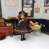 Mulberry Bush - dress, jacket, beret, tights & shoes for Little Darling Doll or 33cm BJD