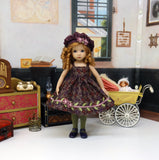 Mulberry Bush - dress, jacket, beret, tights & shoes for Little Darling Doll or 33cm BJD