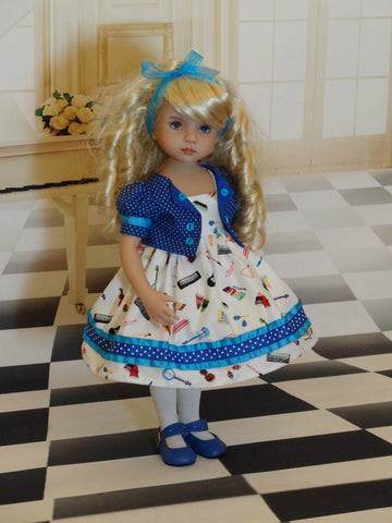 Music Class - dress, jacket, tights & shoes for Little Darling Doll