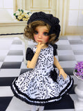 Musicality - dress, beret, tights & shoes for Little Darling Doll or other 33cm BJD