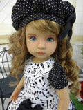 Musicality - dress, beret, tights & shoes for Little Darling Doll or other 33cm BJD