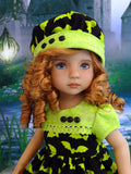 Neon Bats - dress, hat, tights & shoes for Little Darling Doll or 33cm BJD