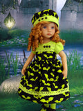 Neon Bats - dress, hat, tights & shoes for Little Darling Doll or 33cm BJD