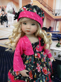 Night Out - dress, jacket, hat, tights & shoes for 13" Little Darling Doll or 33cm BJD