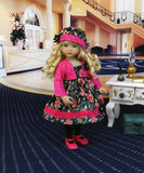 Night Out - dress, jacket, hat, tights & shoes for 13" Little Darling Doll or 33cm BJD