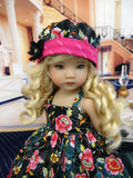 Night Out - dress, jacket, hat, tights & shoes for 13" Little Darling Doll or 33cm BJD