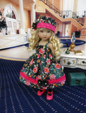Night Out - dress, jacket, hat, tights & shoes for 13" Little Darling Doll or 33cm BJD