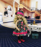 Night Out - dress, jacket, hat, tights & shoes for 13" Little Darling Doll or 33cm BJD