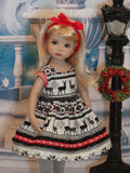 Nordic Reindeer - dress, tights & shoes for Little Darling Doll or 33cm BJD