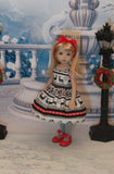 Nordic Reindeer - dress, tights & shoes for Little Darling Doll or 33cm BJD