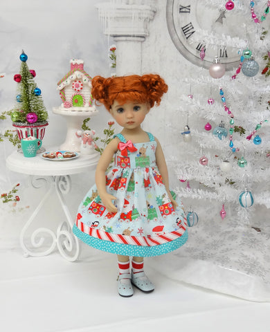 North Pole Express - dress, socks & shoes for Little Darling Doll or 33cm BJD