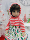 North Pole Forest - dress, sweater, tights & shoes for Little Darling Doll or 33cm BJD