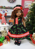 North Pole Holly - dress, hat, tights & shoes for Little Darling Doll or 33cm BJD