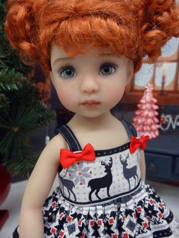 Norwegian Reindeer - dress, tights & shoes for Little Darling Doll or 33cm BJD