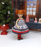Norwegian Reindeer - dress, tights & shoes for Little Darling Doll or 33cm BJD