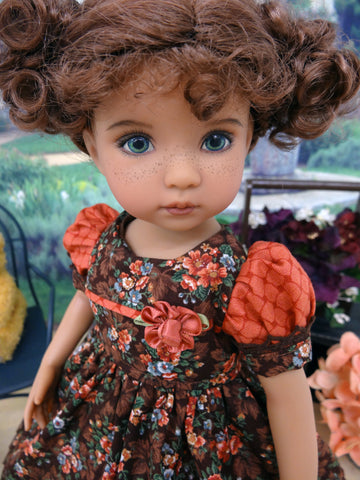 October Bouquet - dress, tights & shoes for Little Darling Doll or 33cm BJD