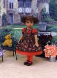 October Bouquet - dress, tights & shoes for Little Darling Doll or 33cm BJD