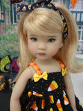October Candy Corn - dress, socks & shoes for Little Darling Doll or 33cm BJD