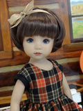 October Plaid - dress, tights & shoes for Little Darling Doll