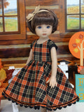 October Plaid - dress, tights & shoes for Little Darling Doll