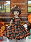 October Plaid - dress, tights & shoes for Little Darling Doll