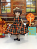 October Plaid - dress, tights & shoes for Little Darling Doll