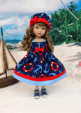 Out to Sea - dress, hat & sandals for Little Darling Doll or 33cm BJD