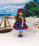 Out to Sea - dress, hat & sandals for Little Darling Doll or 33cm BJD