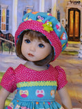 Owl Be Your Friend - dress, hat, tights & shoes for Little Darling Doll or 33cm BJD