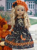 Owloween - dress, hat, tights & shoes for Little Darling Doll or 33cm BJD