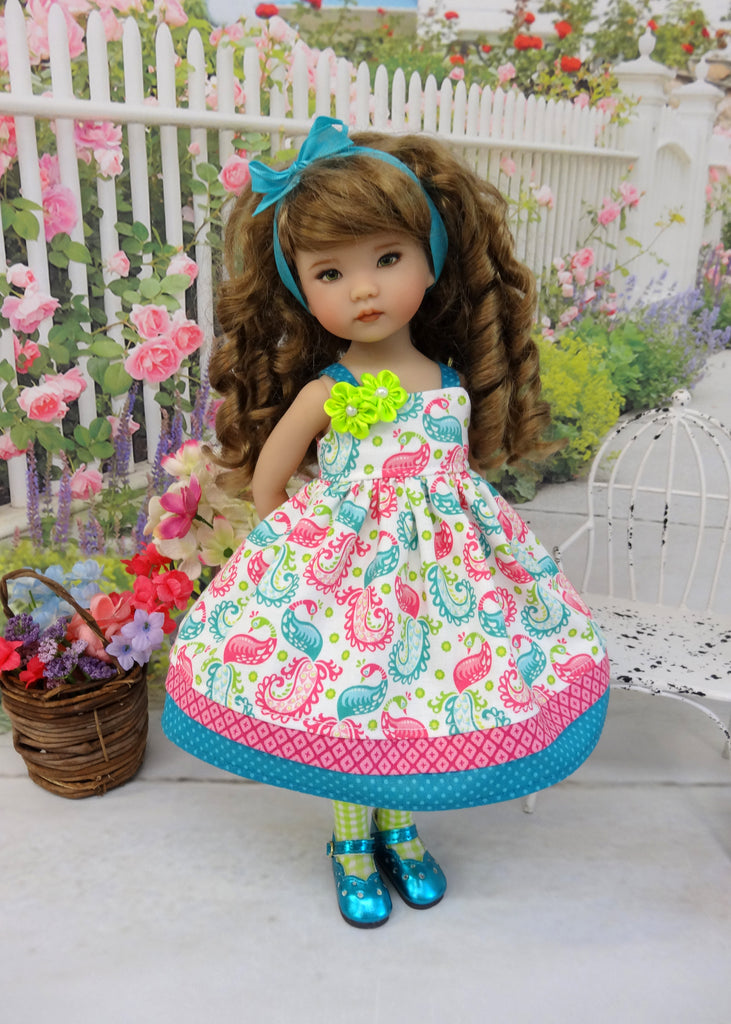 Paisley Peacock - dress, tights & shoes for Little Darling Doll or 33c ...