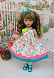 Paisley Peacock - dress, tights & shoes for Little Darling Doll or 33cm BJD