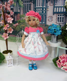 Paris by Day - dress, hat, socks & shoes for Little Darling Doll or 33cm BJD
