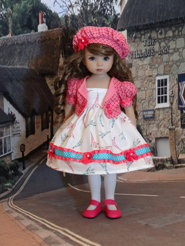Paris Stroll - dress, jacket, beret, tights & shoes for Little Darling Doll