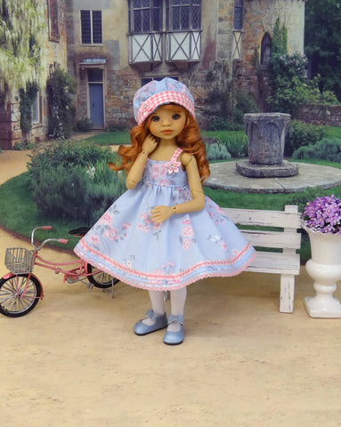 Pastel Wildflowers - dress, hat, tights & shoes for Little Darling Doll or other 33cm BJD