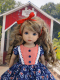 Patriotic Paisley - dress, tights & shoes for Little Darling Doll