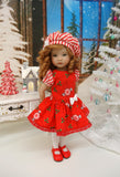Peppermint & Holly - dress, beret, tights & shoes for Little Darling Doll or other 33cm BJD