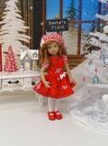 Peppermint & Holly - dress, beret, tights & shoes for Little Darling Doll or other 33cm BJD