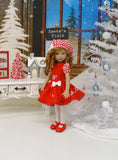 Peppermint & Holly - dress, beret, tights & shoes for Little Darling Doll or other 33cm BJD