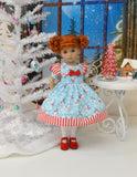 Peppermint Snowman - dress, tights & shoes for Little Darling Doll or 33cm BJD