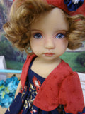 Persimmon Bouquet - dress, jacket, beret, socks & shoes for Little Darling Doll or 33cm BJD