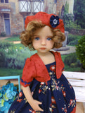 Persimmon Bouquet - dress, jacket, beret, socks & shoes for Little Darling Doll or 33cm BJD