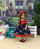 Persimmon Bouquet - dress, jacket, beret, socks & shoes for Little Darling Doll or 33cm BJD
