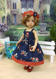 Persimmon Bouquet - dress, jacket, beret, socks & shoes for Little Darling Doll or 33cm BJD