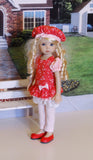 Picnic Date - tunic dress, beret, leggings & shoes for Little Darling Doll