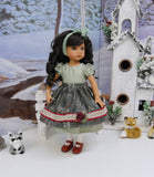 Pine Berries - dirndl ensemble with tights & shoes for Little Darling Doll or 33cm BJD