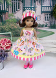 Pink Airstream - dress, hat, tights & shoes for Little Darling Doll or 33cm BJD