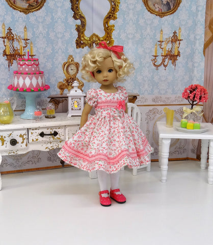 Pink Carnation - dress, tights & shoes for Little Darling Doll or other 33cm BJD