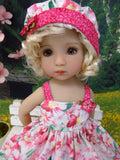 Pink Elegance Gerbera - dress, hat, tights & shoes for Little Darling Doll or 33cm BJD