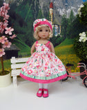 Pink Elegance Gerbera - dress, hat, tights & shoes for Little Darling Doll or 33cm BJD